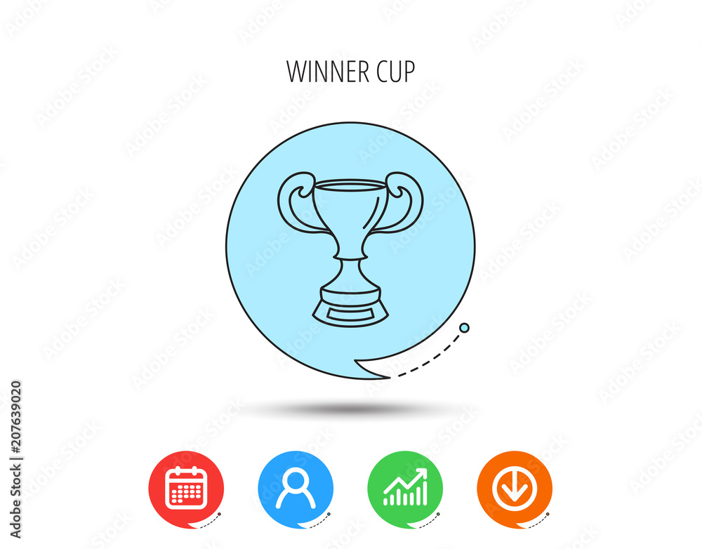Winner cup icon. Award sign. Winner cup icon. Award sign.