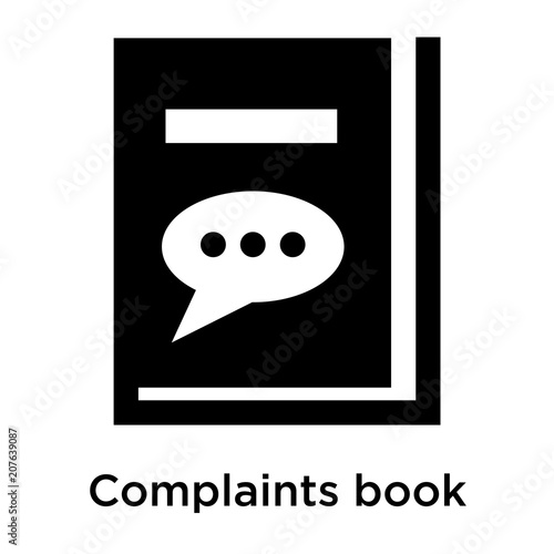 Complaints book icon vector sign and symbol isolated on white background, Complaints book logo concept