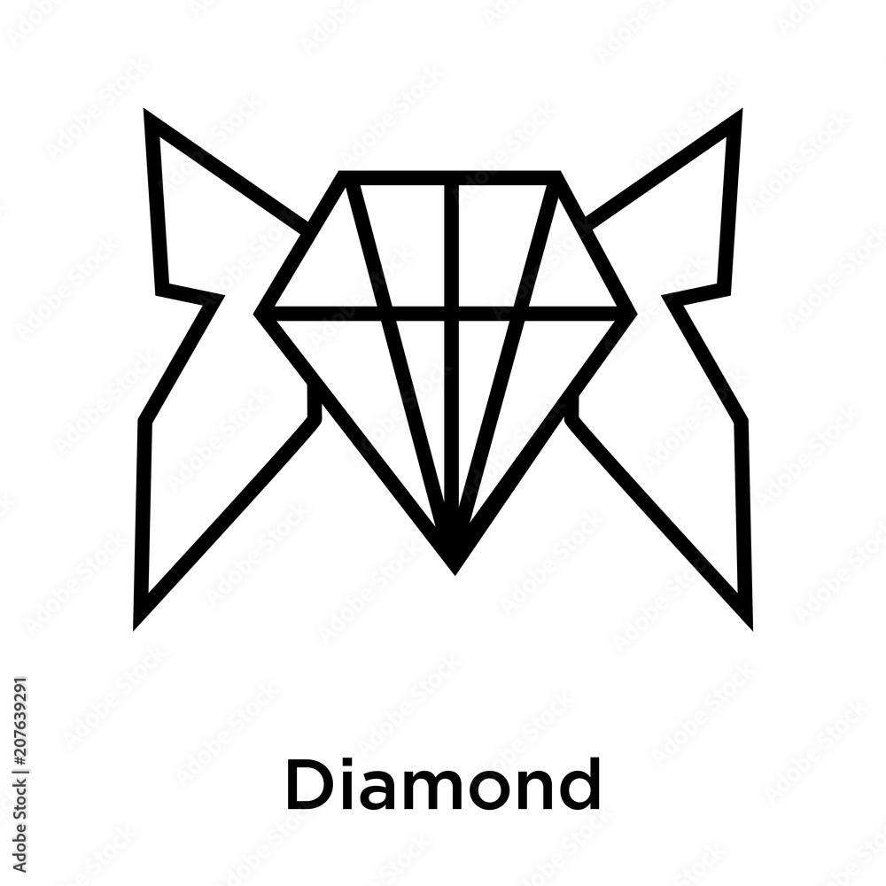 Diamond icon vector sign and symbol isolated on white background, Diamond logo concept Diamond icon vector sign and symbol isolated on white background, Diamond logo concept