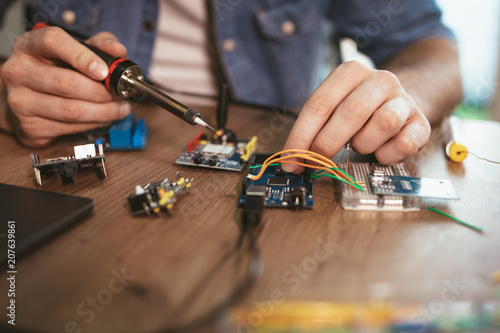 Soldering Electronic Circuit Board photo