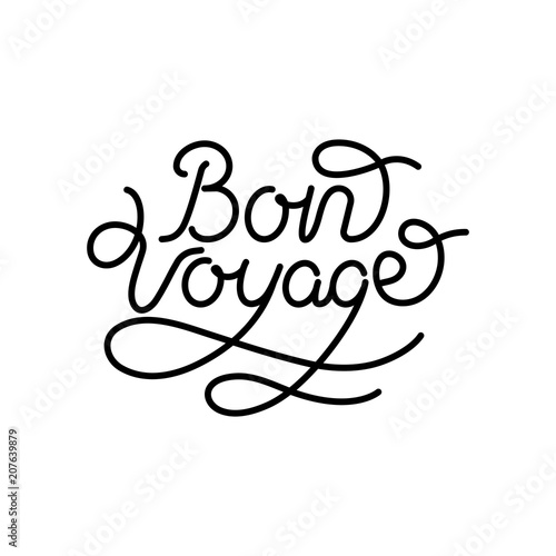 Bon voyage hand lettering vector