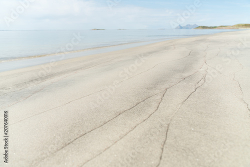 View to beautiful white sand beach and sea   Atlantic ocean
