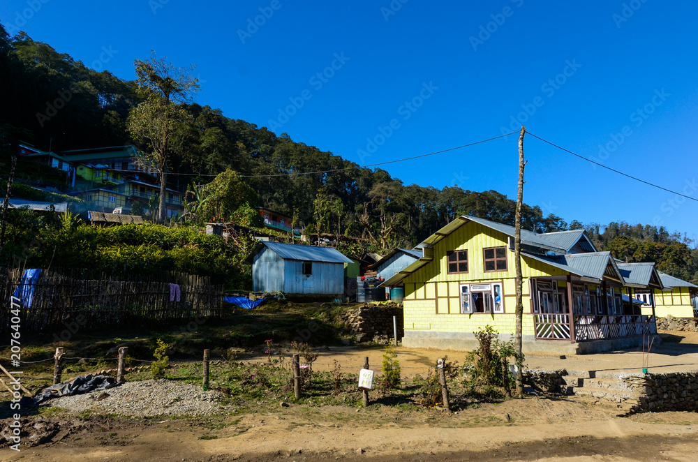 Fototapeta premium beautiful village at hilly region