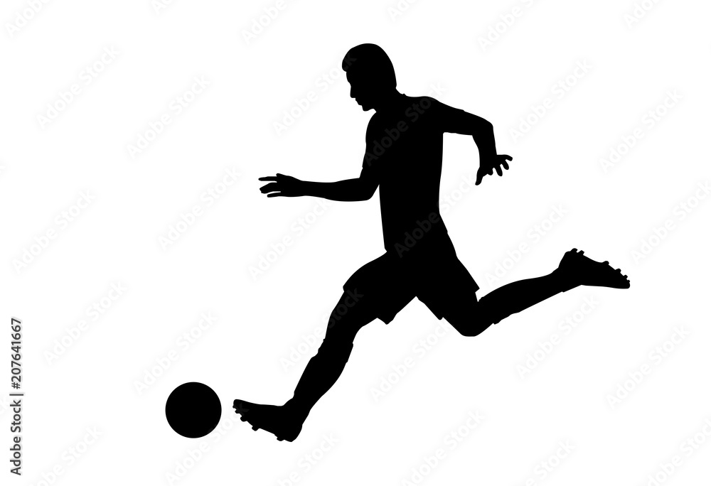 vector of football player kicking the ball
