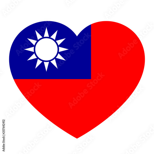 Free Download Icon heart symbol of love on the background national flag state Taiwan. Vector illustration. - GFXLoad