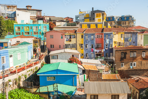 Colorful houses in the streets of Valparaiso