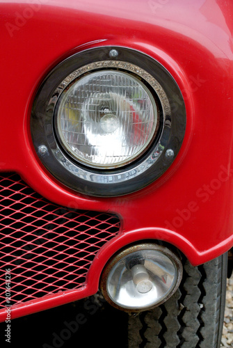 detail of red buses