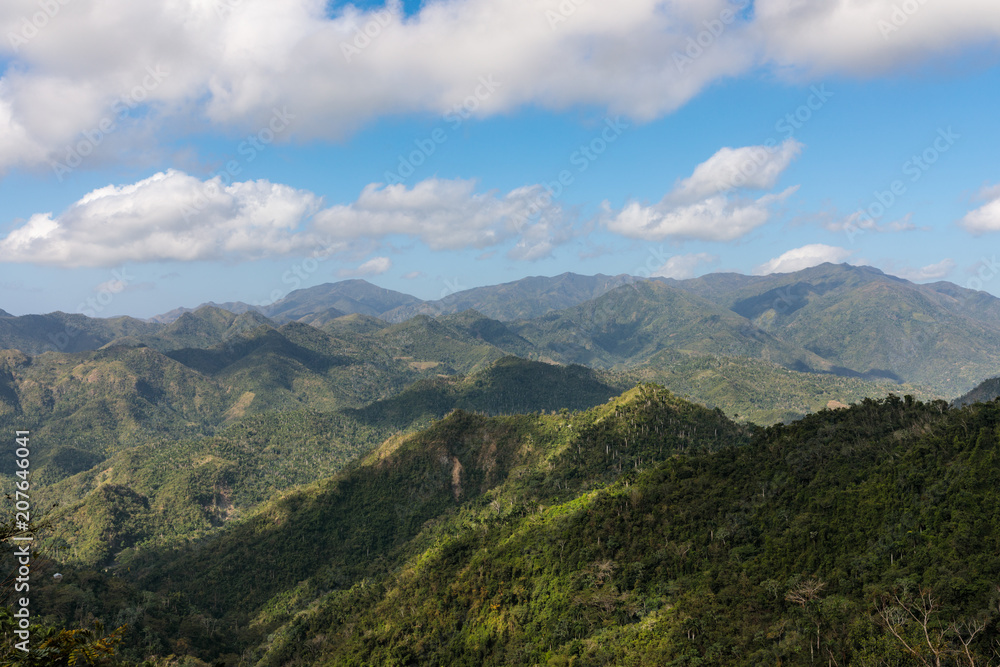 view over the Alejandro de Humboldt National Park region guantanamo cuba. UNESCO world heritage site