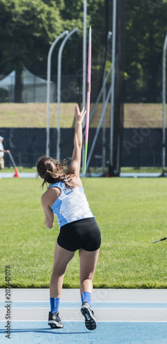 Female high school Javelin thrower