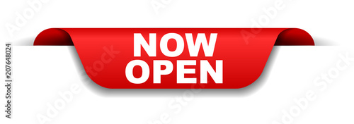 red banner now open