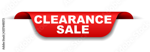 red banner clearance sale