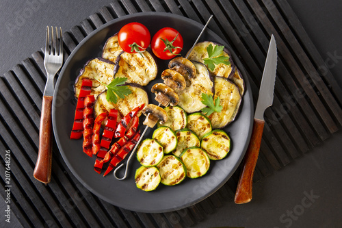 фотографія Grilled vegetables: eggplant, zucchini, pepper