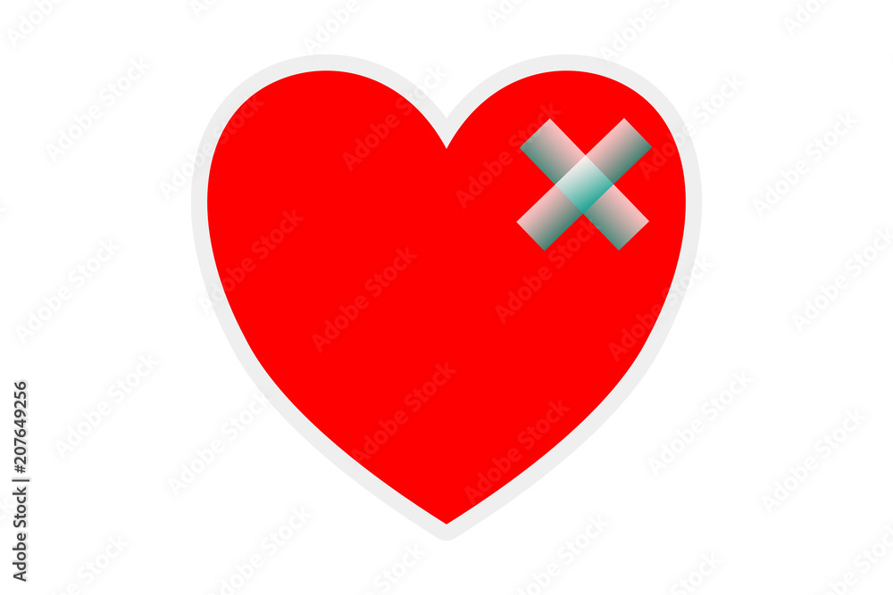 Red heart isolated on white background, illustrator icon design. Red heart isolated on white background, illustrator icon design.