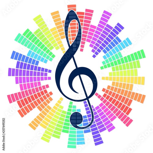 Musical symbol with sound scale.