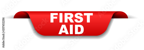 red banner first aid