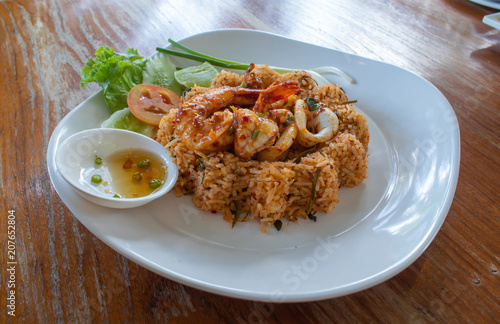 Fried rice with seafood ,spicy food Thai style.