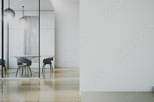 Modern kitchen dining area with copyspace