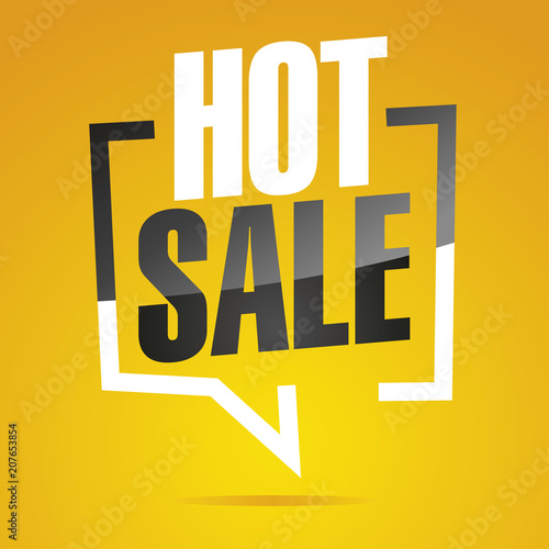 Hot sale in brackets yellow white black isolated sticker icon