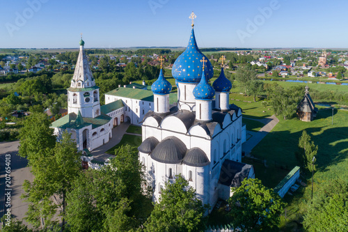 Suzdal, Russia. Aerial view of the architectural complex of the Suzdal Kremlin included in the UNESCO World Heritage List.