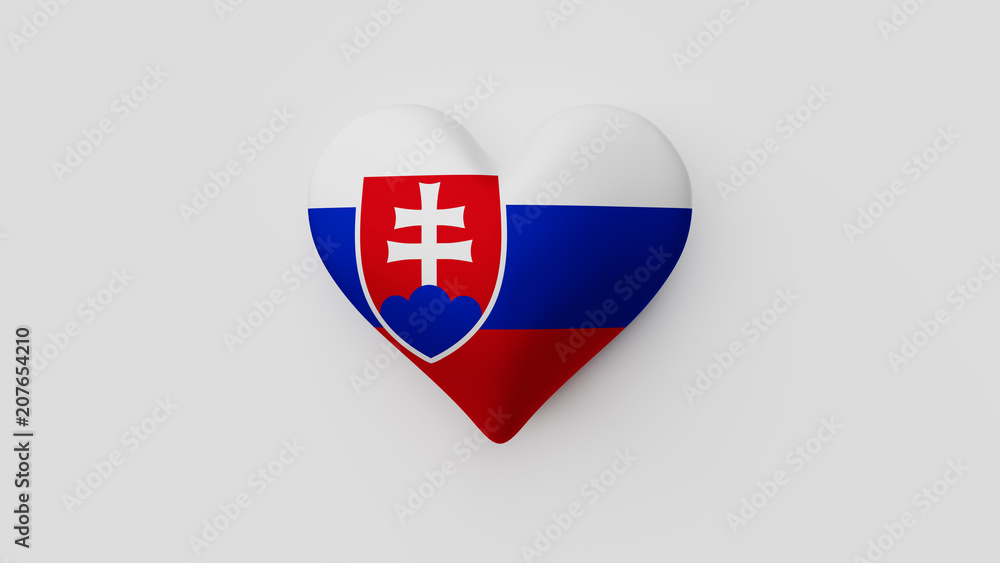 Corazón bandera Eslovaquia. 3D Corazón bandera Eslovaquia. 3D