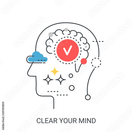 clear your mind vector illustration concept.