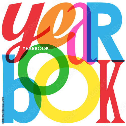 YEARBOOK colourful letters collage