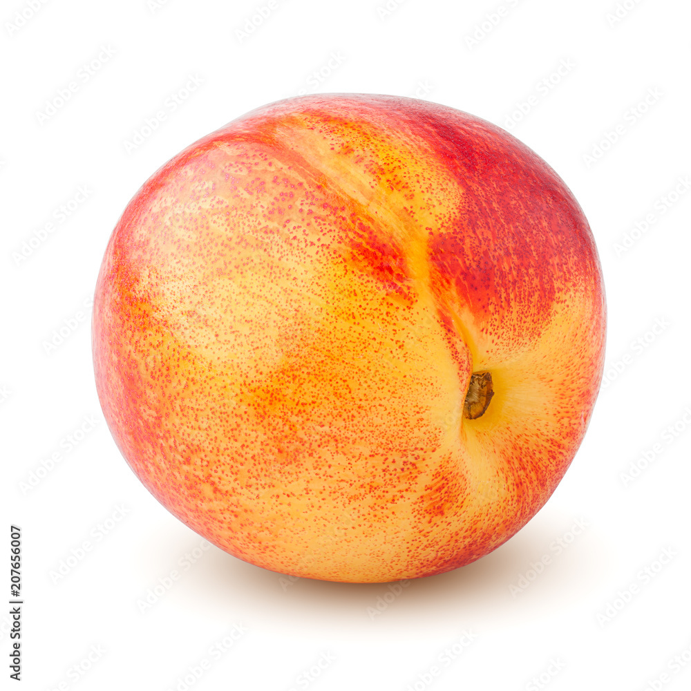 Nectarine or peach isolated on white background, clipping path, full depth of field Nectarine or peach isolated on white background, clipping path, full depth of field