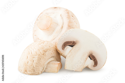mushroom, champignon, isolated on white background, clipping path, full depth of field
