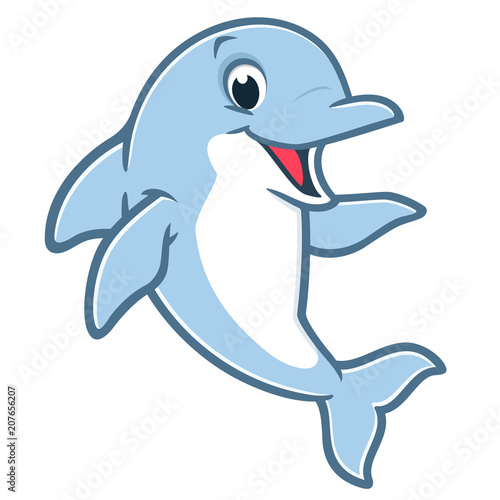 Leinwand Poster Cartoon Dolphin