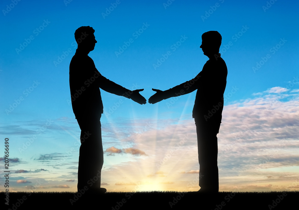 Greeting concept, business partners
