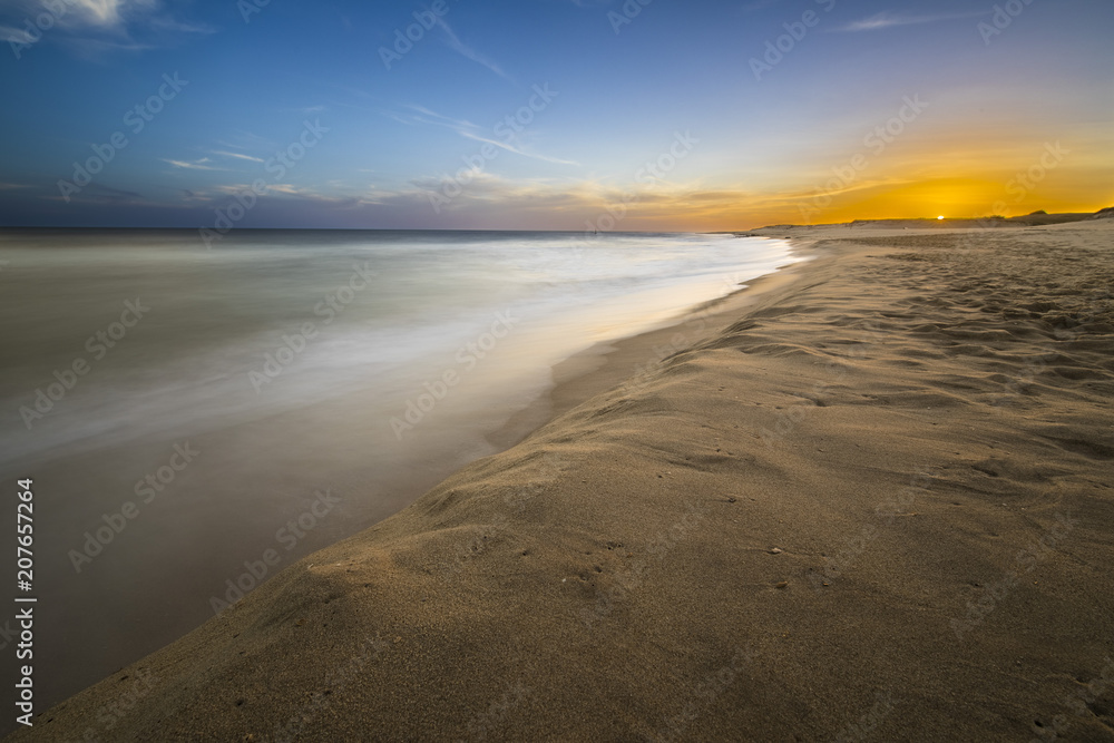 Uruguayan beaches are incredible, wild and virgin beaches wait for the one that wants to go to this amazing place where enjoy a wild and lonely beach. Here we can see the sunset at Oceania de Polonio