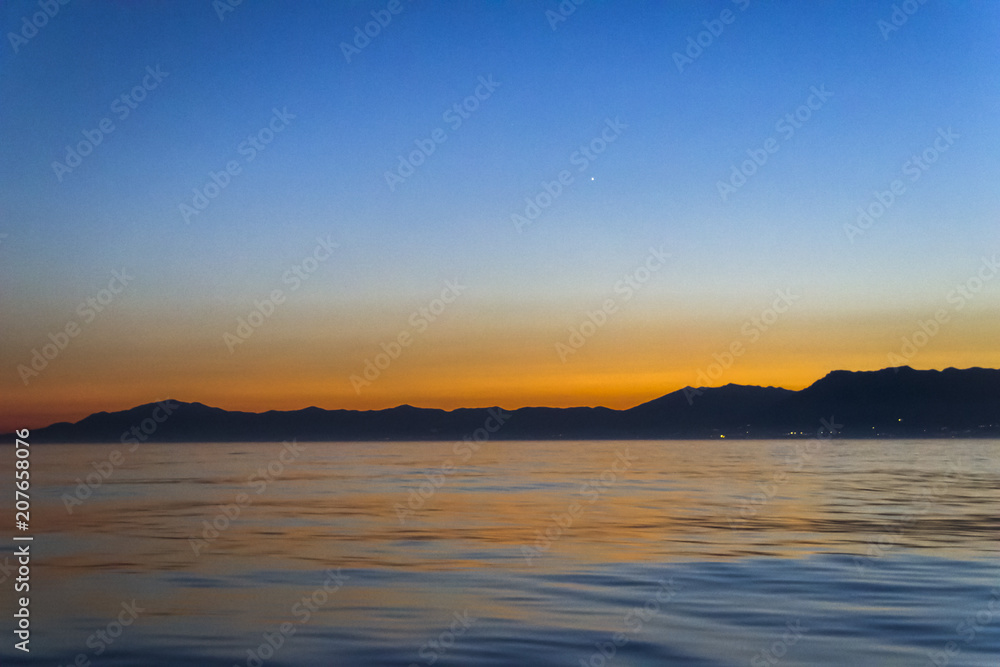 Fototapeta premium The Mediteeranean Sea offer us amazing dawn days, Malaga, Spain