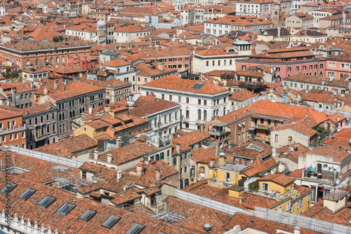 Venice panorama with the historical buildings and roofs