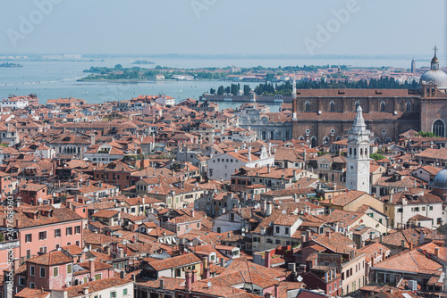 Venice panorama with the historical buildings and roofs