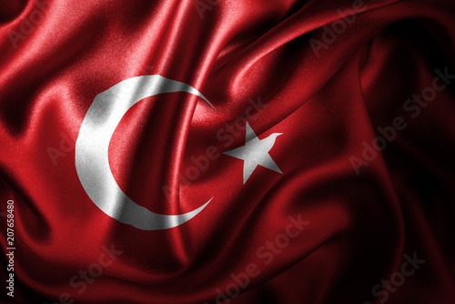 Obraz na płótnie Turkey Silk Satin Flag