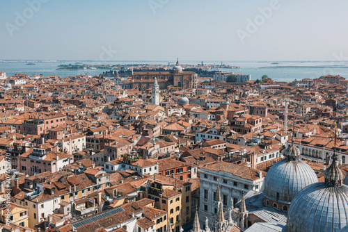 Venice panorama with the historical buildings and roofs