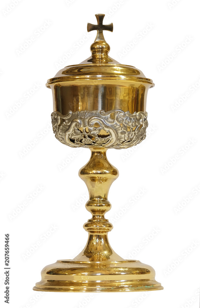 Golden sacred chalice, church of Saint Matthew in Stitar, Croatia Golden sacred chalice, church of Saint Matthew in Stitar, Croatia