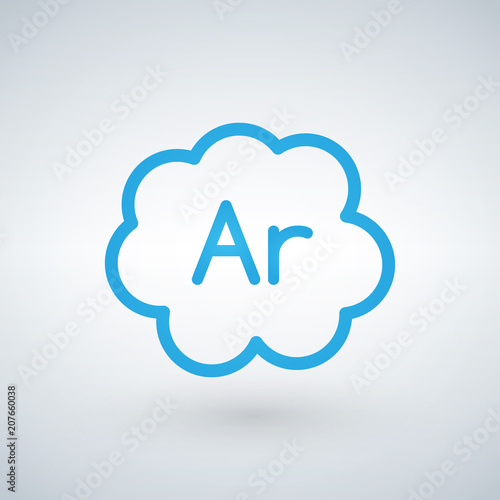 Gas argon blue icon, vector illustration isolated on white background.