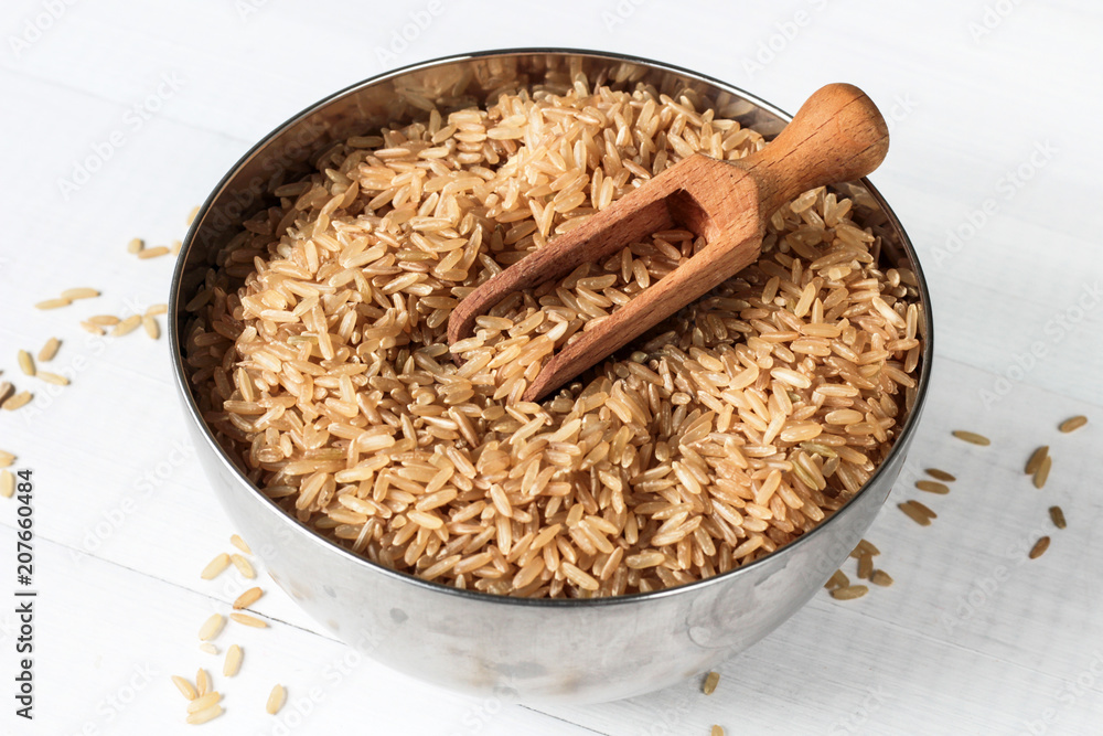 brown rice in bowl brown rice in bowl