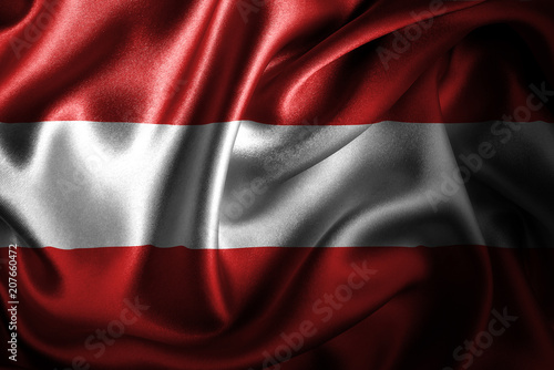 Austria Silk Satin Flag