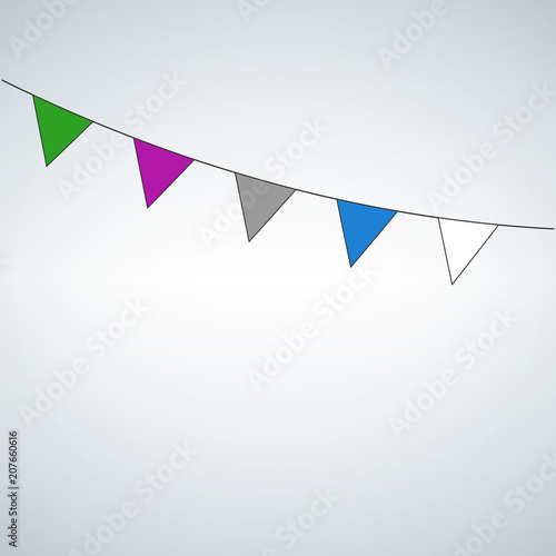 Celebrate flags, vector illustration isolated on white background.
