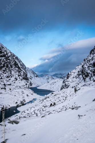 Snow landscape blue sky Norway freezing