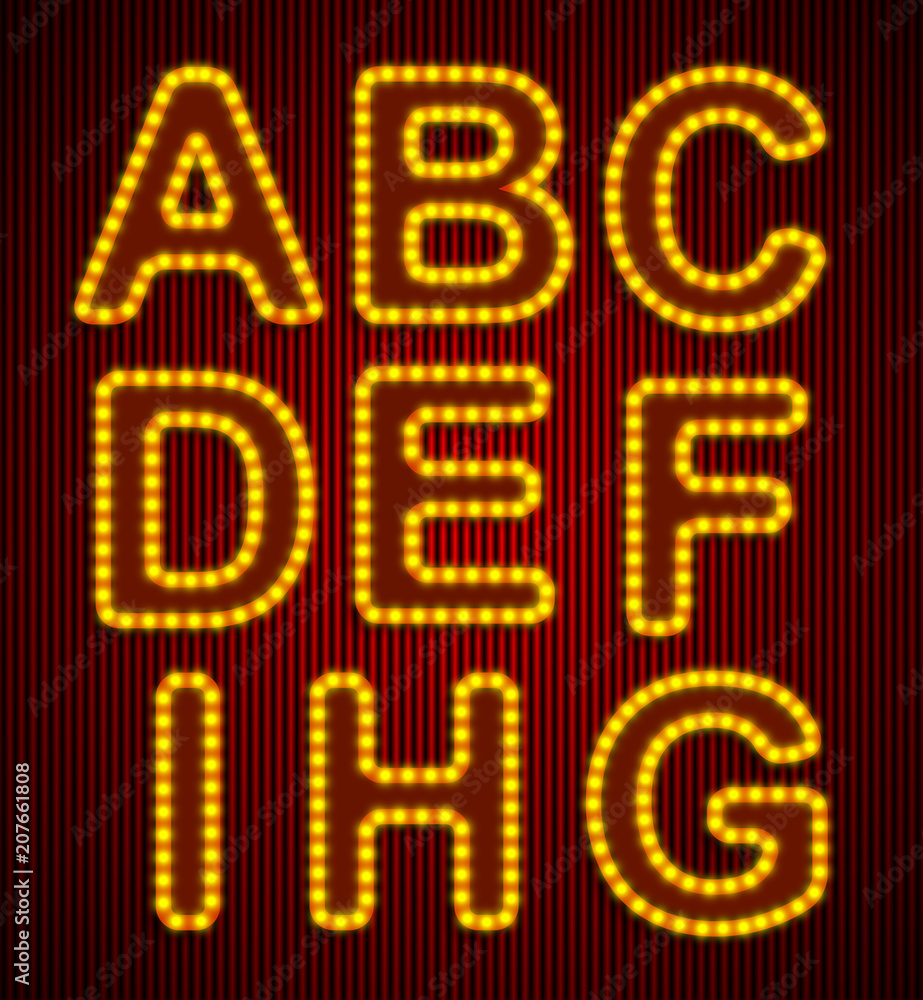 Vector Retro Alphabet Set. Vector Retro Alphabet Set.