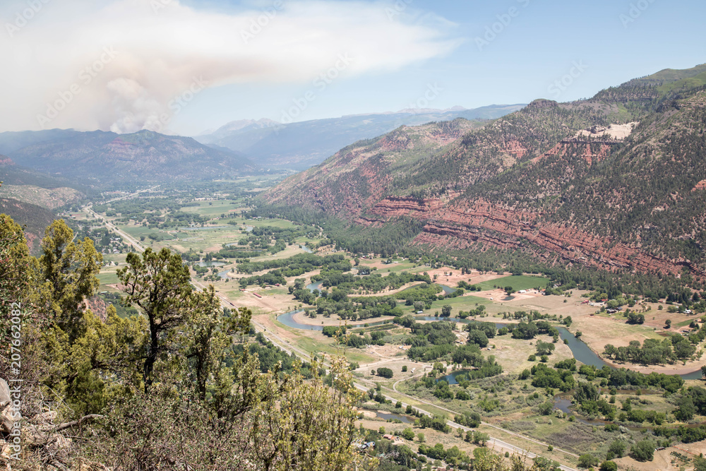 Smoke plume from the 416 Fire in Hermosa, Colorado