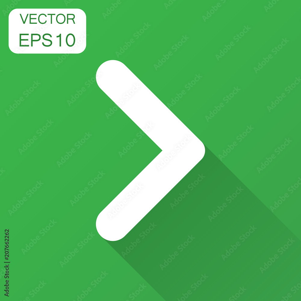 Arrow icon. Vector illustration with long shadow. Business concept arrow flat pictogram. Arrow icon. Vector illustration with long shadow. Business concept arrow flat pictogram.