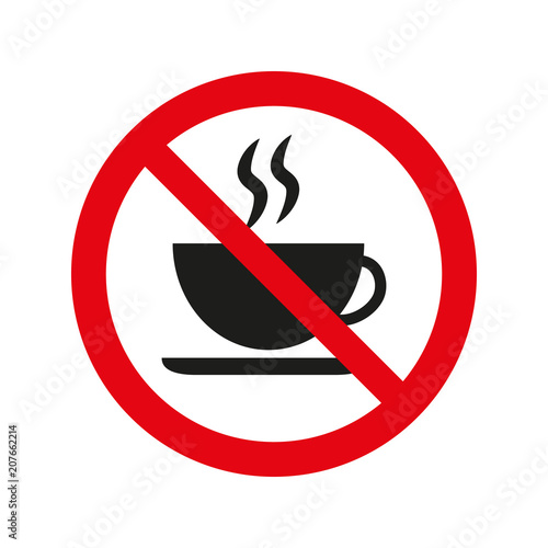 No coffee sign on white background.