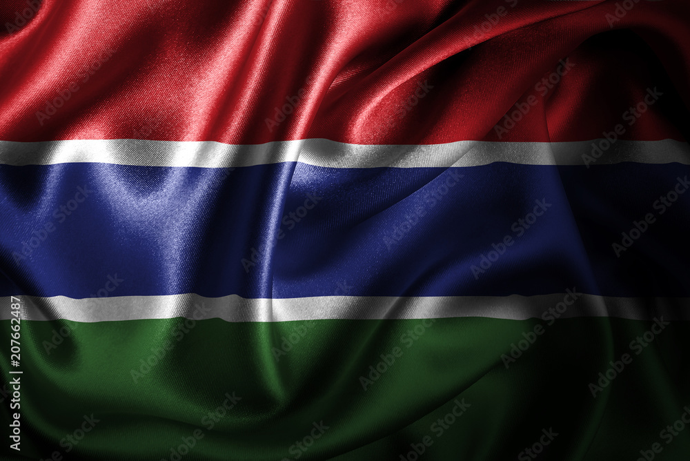 The Gambia Silk Satin Flag