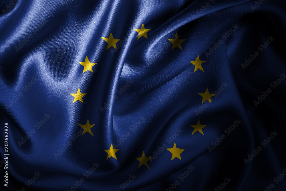 European Union Silk Satin Flag European Union Silk Satin Flag