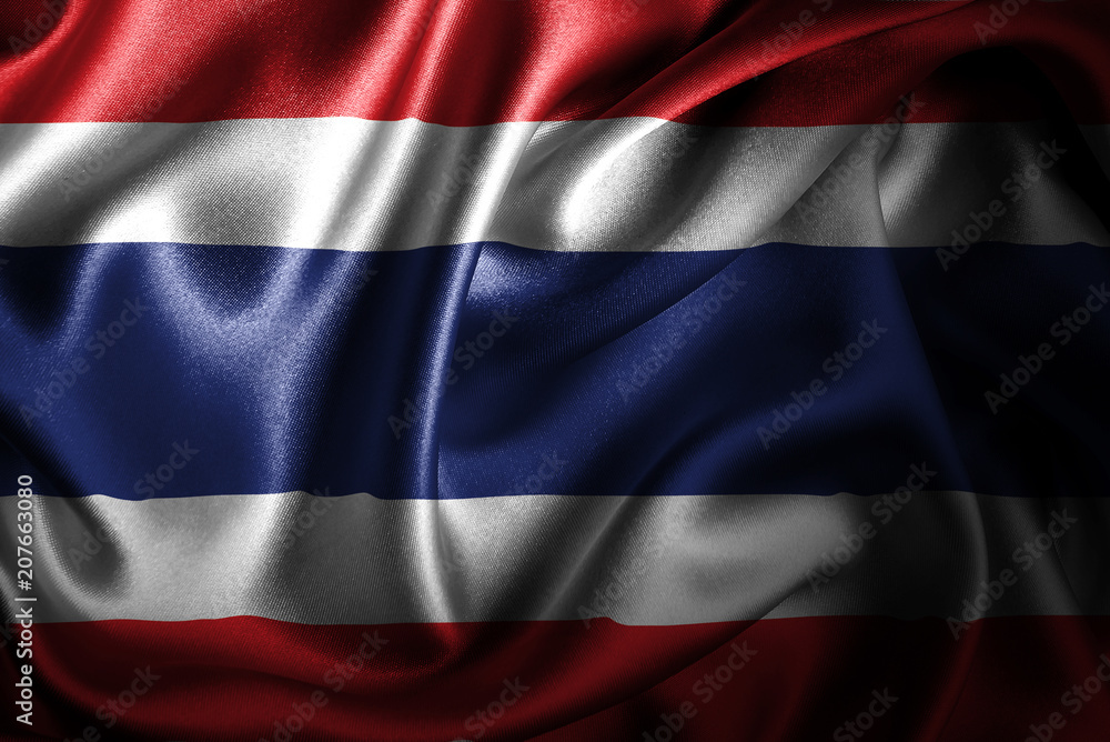 Obraz premium Thailand Silk Satin Flag