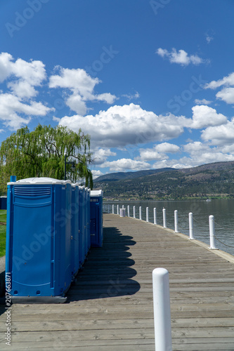 Porta Poties Lined up for an Event photo